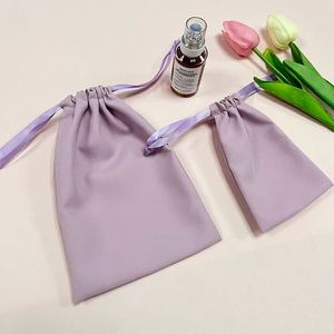 Sac de rangement de luxe en satin bleu avec cordon de serrage pour cheveux, lingerie et perruques, idéal pour un emballage anti-poussière – Offre promotionnelle - Product Image 5