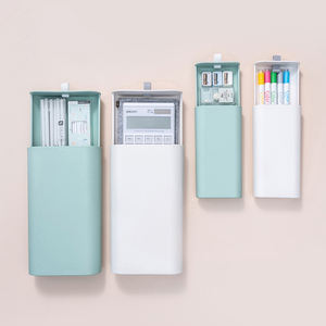 Venta en línea superior Mesa oculta debajo de pegar Organizador de escritorio de plástico Memo <span class=keywords><strong>Pen</strong></span> Papelería Caja de almacenamiento - Product Image 4