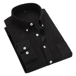 Camicia da uomo Yomo a maniche lunghe in velluto a coste tinta unita, vestibilità slim, con bottoni sul collo, per uso quotidiano, formale o business, modello <span class=keywords><strong>POLO</strong></span> <span class=keywords><strong>oversize</strong></span>, economica - Product Image 2