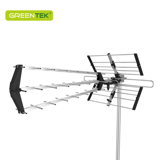 GREENTEK High Gain Strong Triple Easy Assembly UHF VHF Digital Outdoor TV Antenna