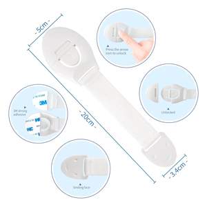 Usine Kid facile à installer serrures d'armoire en plastique pour la sécurité des enfants 3M ruban adhésif pour tiroirs réfrigérateur porte toilette - Product Image 3