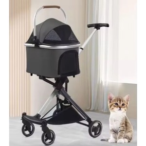 Free Sample Pet Stroller With Mesh Skylight <b>Foldable</b> 4 Wheels Pet <b>Cart</b> With Cosy Handle - Product Image 5