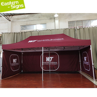 Tenda heksagonal merah murah Cina 3*3m kustom luar ruangan desain Gazebo tenda atap kanvas bekas