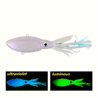 Leurre souple lumineux pour la pêche en mer, yeux 3D, pour la pêche à la traîne en bateau, leurre artificiel pour eau salée, 90g/130g, matériau synthétique