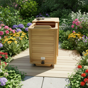 ホットセール ポータブル モダン ハーフボディスチーム 室内サウナ ニュージーランドパイン/カナダヘムロック材 無垢材 - Product Image 1