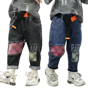 卸売 パンツ飛行機-Patchwork Big Plane BlackためBoys Wholesale Kids Patch Newborn Boy New Style Boys Pants Jeans