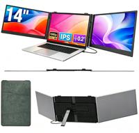 Écran d'extension pour ordinateur portable 14 pouces FHD 1080P IPS, double moniteur portable ultra-fin, écran de voyage pour ordinateurs portables de 13 à 17 pouces avec Mac/Windows
