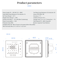 Beca-Termostato inteligente programable de 220 V y 24 V, 2 tubos, ventilador de 3 velocidades, conectividad WiFi, forma cuadrada para uso en hospitales domésticos