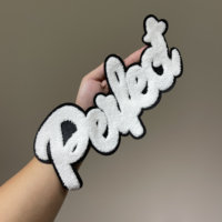 Écusson Alphabet brodé en chenille à transfert de chaleur personnalisé, fer à repasser, vente en gros de patchs en chenille, lettres grecques