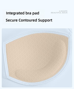 New with Built-in Bra Short <strong>Sleeve</strong> Cross Back Breathable Sports Workout <strong>Top</strong> <strong>Butterfly</strong> Back Yoga <strong>Top</strong> - Product Image 3