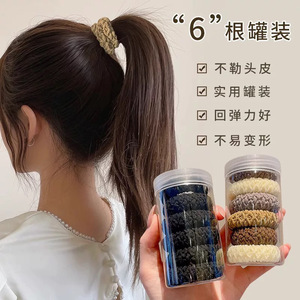 แหวนรัดผมแบบไร้รอยต่อ แถบยางยืดหนา สีทึบ ใช้ได้ทุกวัน ผ้าถัก รูปทรงกลม - Product Image 2