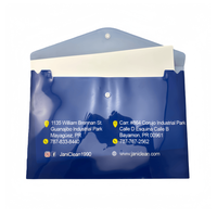 Porte-documents A4 personnalisé avec logo imprimé UV, pochette transparente en PP, surface brillante/mate/givrée, fermeture à bouton pression, pour le bureau et l'école
