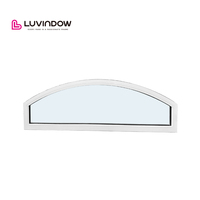 Ventanas Modernas de Madera con Arco de Media Luna para Casas, Nueva Construcción, Marco de Aleación de Aluminio de Forma Especial, Fijas Horizontales para Villas