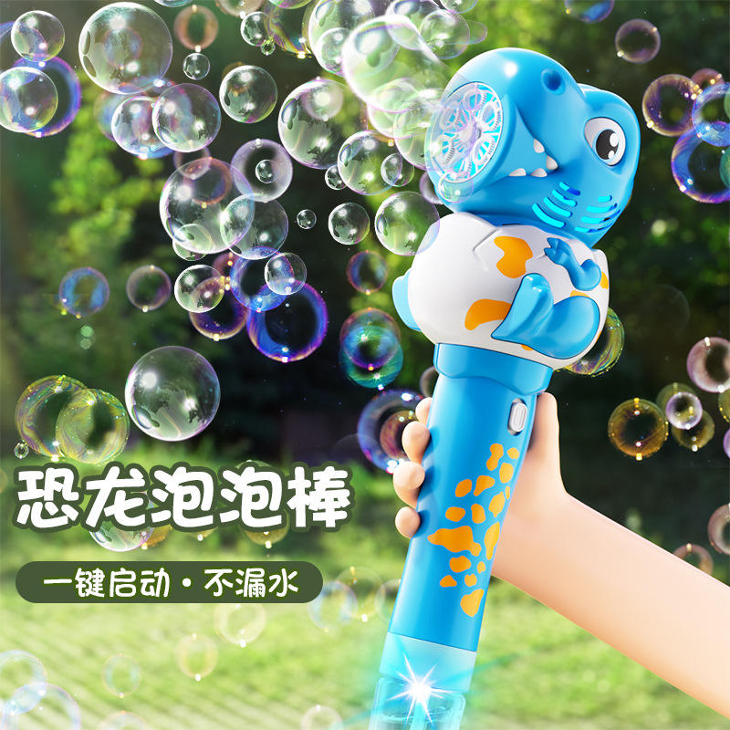 Bâton à bulles dinosaure bleu lumineux