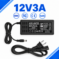 Adaptateur secteur de style bureau 12V 3A avec prise US 5.5x2.5mm 36W pour système de caméra CCTV et bandes lumineuses LED - Vente en gros