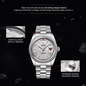 CADISEN Men's Luxury Stainless Steel <b>Mechanical</b> <b>Watch</b> Meteorite Dial Automatic 100M Water Resistant Japan MIYOTA 8285 Movement - Product Image 3