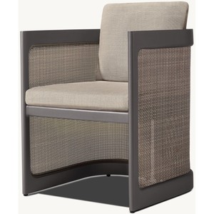 Chaise de salle à manger en <span class=keywords><strong>aluminium</strong></span> tressé en rotin, meubles de patio modernes pour l'extérieur, matériaux mixtes - Product Image 1