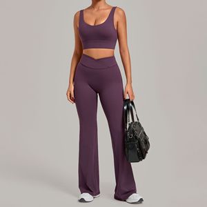 Conjunto Deportivo de 2 Piezas para Mujer, Profesional, Informal, para <span class=keywords><strong>Gimnasio</strong></span>, Ejercicio al Aire Libre, Top Corto, Transpirable, para Entrenamiento de Fuerza y Yoga - Product Image 2