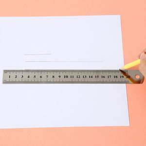 Regla de Acero Inoxidable de Doble Cara con Bordes Reforzados, Disponible en Tamaños de 15 cm/20 cm/30 cm, Ideal para Estudiantes, Exámenes y Mediciones - Product Image 3