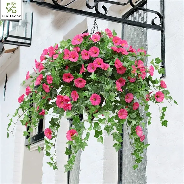 High Quality Simulation Artificial Petunias Flowers Morning Glory Hanging Decorative Flower