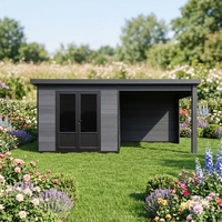 Caseta de Jardín Moderna Serie D de Madera, Resistente, con Vidrio Antibalas y Ventanas de Temperatura Constante