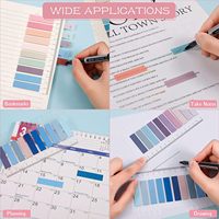 Autocollants fluorescents créatifs pour barres, papier PET auto-adhésif, blocs-notes adhésifs, couleur transparente, indicateur d'index