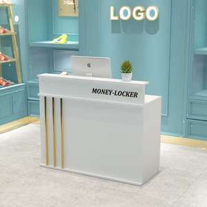 Nouveau 2026 : Mini comptoir de réception simple et personnalisable pour salon de beauté, magasin de vêtements, petit bar, caisse et SPA - Product Image 1