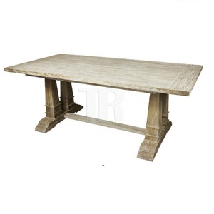 Muebles para el Hogar de Alta Calidad, Mesa de Comedor Rústica de Madera Maciza Cuadrada Estilo Versace para 8 Personas - Product Image 4