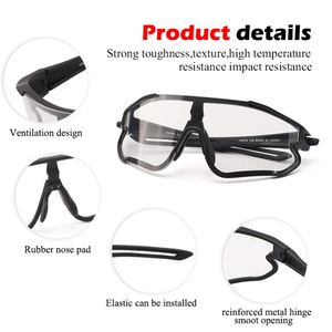 Lunettes de vélo photochromiques avec logo personnalisé, changement de couleur, sports de plein air, course, montagne, photochromiques, lunettes de soleil pour hommes, cyclisme - Product Image 2