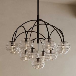Grande <span class=keywords><strong>lampadario</strong></span> a 12 luci in vetro, stile industriale contemporaneo, <span class=keywords><strong>con</strong></span> <span class=keywords><strong>sfere</strong></span> in vetro testurizzato per cucina, USA - Product Image 5