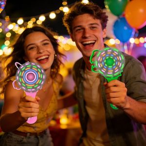 Mini ventilateur LED portable en plastique de 8 pouces à 32 couleurs changeantes, idéal pour les mariages, les fêtes, les événements promotionnels et le marketing de marque - Product Image 2