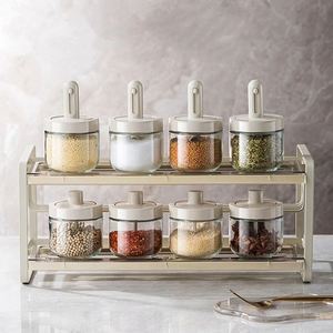 Cubierta de cuchara telescópica integrada de vidrio y plástico para cocina, ecológica, fácil de limpiar, blanca y verde, para especias y sal, directo de fábrica - Product Image 6