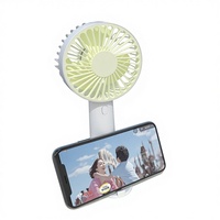 Mini ventilateur portable USB rechargeable avec support de téléphone, 3 vitesses, design silencieux, pour bureau, dortoir, cadeau idéal pour étudiants et influenceurs
