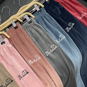 Pantalon femme île velours plus chaud doux corail polaire vêtements de nuit automne épais mode sueur - Product Image 1
