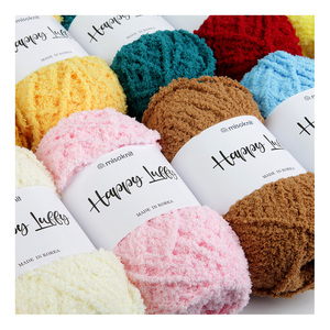 Misoknit เส้นด้ายโพลีเอสเตอร์/ 80กรัม/หนา5มม./39สี, 100% ถักไหมพรมลูกฟูกมีความสุข Loopy - Product Image 3