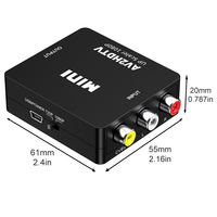 Mini Convertidor AV a HDTV 1080P con Escalador, Kit Completo, Entrada RCA CVBS AV a Salida HDTV, Adaptador con Cables, Certificado CE
