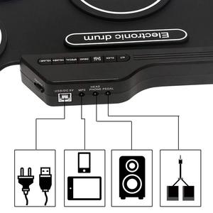Electronic Drum <b>Kit</b> Foldable USB Charging 8Cm Portable <b>Roll</b> Up Drum With Drumsticks For Practice - Product Image 2