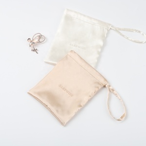 Personalized Single <b>String</b> Silk Satin Jewelry Bag Luxury Drawstring Gift Silk Dust Cosmetic Packaging Bag - Product Image 6