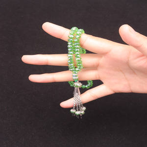 เครื่องประดับสร้อยคอคริสตัลสีเขียว Tasbeeh 99 มุสลิม <span class=keywords><strong>Mala</strong></span> - Product Image 3