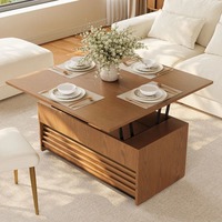 Table basse moderne minimaliste pour petits espaces, en bois, avec plateau relevable, tiroir de rangement caché, bureau réglable