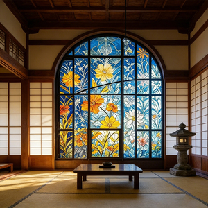 Verre décoratif Tiffany teinté en <span class=keywords><strong>vitrail</strong></span>, directement de l'usine, pour portes et fenêtres, verre trempé de sécurité - Product Image 2