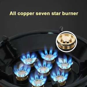 Table de cuisson extérieure Ménage extérieur Portable <span class=keywords><strong>Butane</strong></span> 7 brûleurs Four Cuisinière Laiton Grand brûleur Portable Camping Cuisinière à gaz - Product Image 4