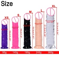 5 Größen Hand-Free Play Flexibles Silikon und TPE Dildo vibrator Starker Saugnapf Strap-On