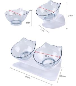 15 ° rialzato doppio Pet ciotole per <span class=keywords><strong>gatto</strong></span> e cane facile e sano collo vertebra cibo alimentazione potabile con supporto - Product Image 2