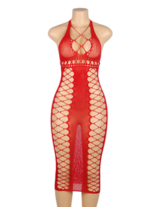 Sexy Dessous Sm Spiele <span class=keywords><strong>Plus</strong></span> Size Rot Sexy Fisch netz Aushöhlen Lange Dessous Flirten Bondage Unterwäsche für Frauen - Product Image 1