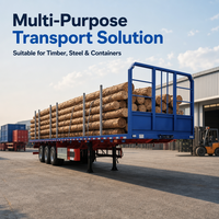 Semi-remorque plateau universelle de 40 pieds pour le transport quotidien de marchandises générales et la logistique de conteneurs en bois et en acier, expédition rapide
