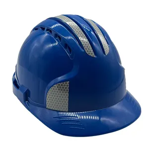 ก่อสร้างหมวกสีฟ้าหลายสีที่กำหนดเองสำหรับแรงงานหมวกความปลอดภัยก่อสร้าง Abs