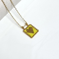 Collier pendentif en alliage imitation perle à motif cœur bohème fait main AHAYA Premium, chaîne à maillons plaquée or, cadeau pour femmes