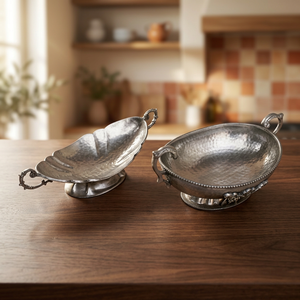 Brass Metal Silver Plated Contemporary Serving Dish with Engraving CE Certified for Home Restaurant Hotel Party Use Oval Shape - Product Image 3