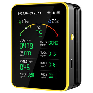 Air Quality Monitor 15 In 1 CO2 PM2.5 Formaldehyde TVOC Temperature Humidity OLED Display Bluetooth Indoor Use - Product Image 1